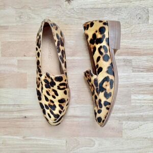 Madewell Leopard Pony Hair Loafers size 5 leather cheetah animal print